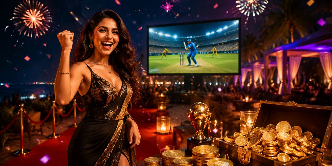 Scenic beach view in Goa with cricket and betting theme