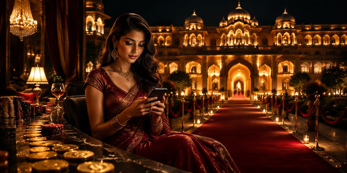 Person holding smartphone displaying lottery app in India