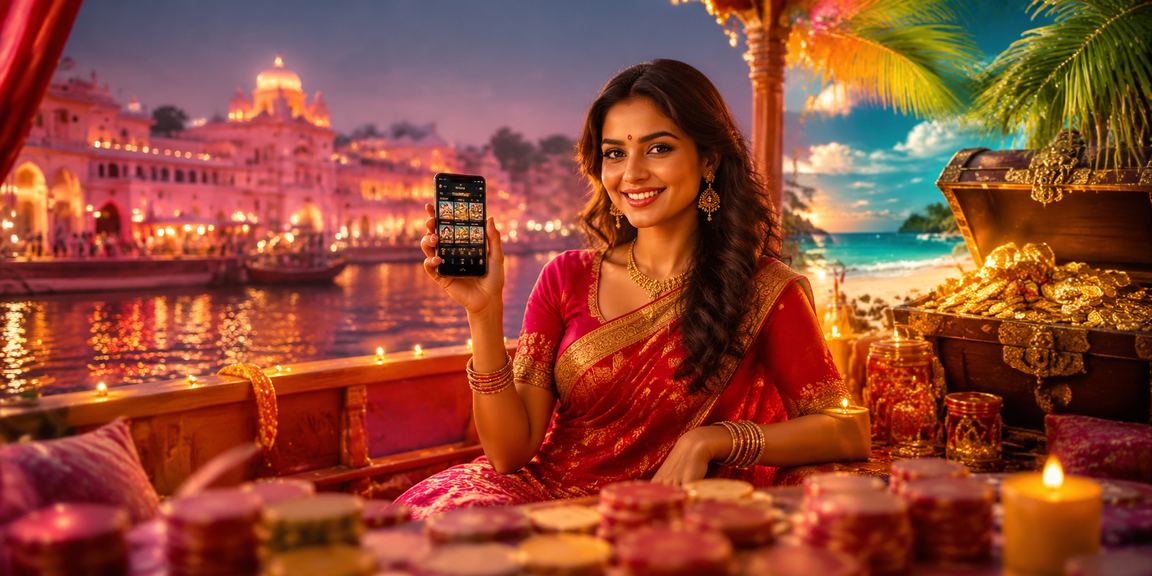 Mobile casino gaming in Jaipur city with festive atmosphere